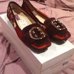 Emilio Pucci Brown and Red Flats